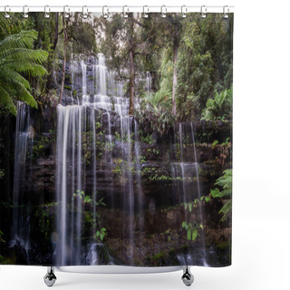 Personality  Famous Russell Falls In Mount Field National Park, Tasmania, Australia Shower Curtains
