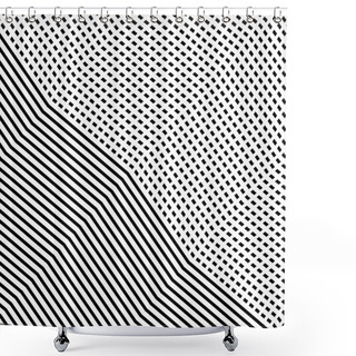 Personality  Interlace, Interlocking Lines. Curve, Flex Intersecting Lines Gr Shower Curtains