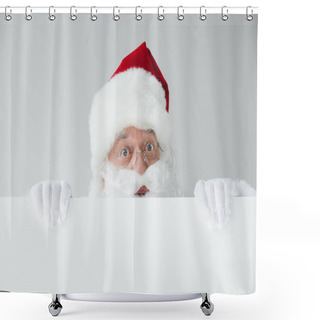 Personality  Santa With Blank Banner Shower Curtains