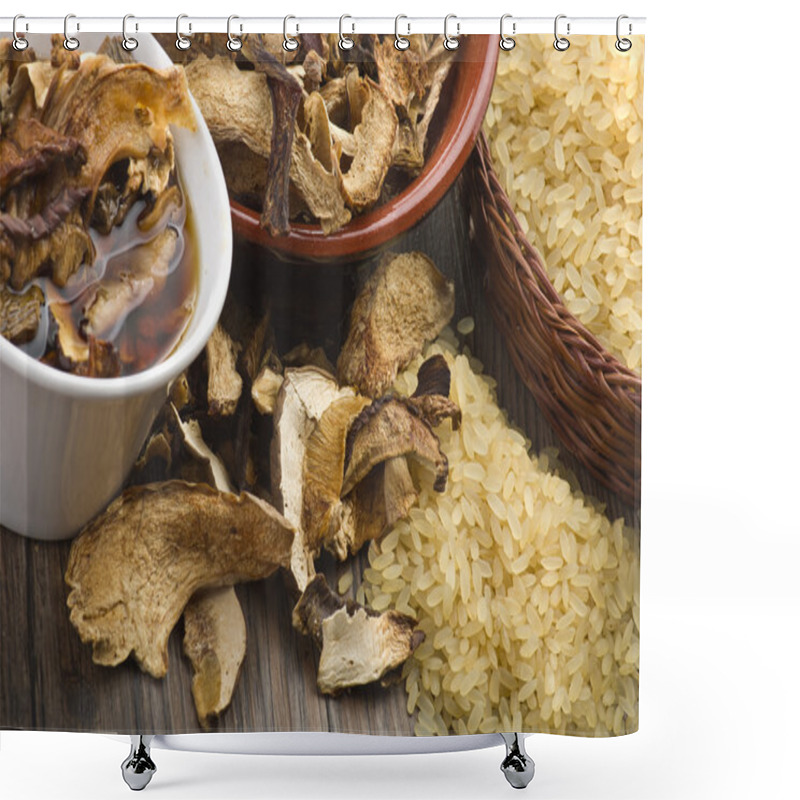 Personality  Rice And Dried Porcini Mushrooms Shower Curtains