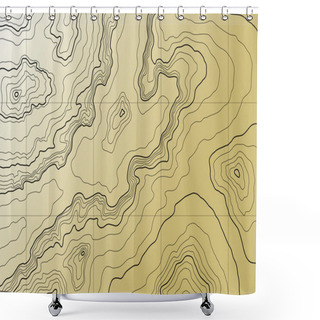 Personality  Abstract Topographic Map Shower Curtains