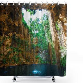 Personality  Ik-Kil Cenote With Roots In Mexico Shower Curtains