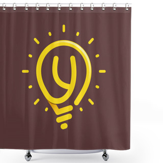 Personality  Y Letter With Light Bulb Or Idea Icon. Shower Curtains