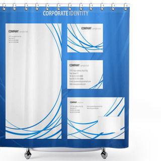 Personality  Business Style Template With Blue Abstract Lines Shower Curtains