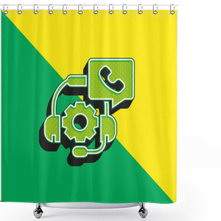 Personality  Advice Green And Yellow Modern 3d Vector Icon Logo Shower Curtains