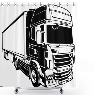 Personality  Trailer Truck Shower Curtains