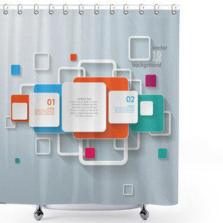 Personality  Colorful Rectangles Squares Design Line Shower Curtains