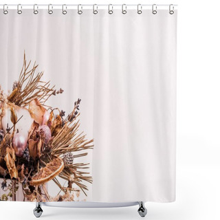 Personality  The Different Dried Plants Isolated On A Light-colored Background Shower Curtains