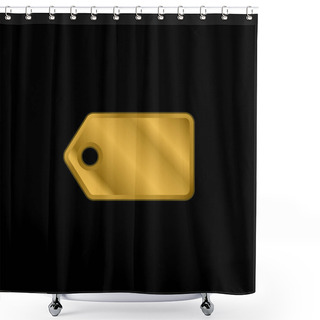 Personality  Black Label In Horizontal Position Gold Plated Metalic Icon Or Logo Vector Shower Curtains