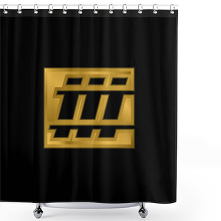 Personality  Belo Horizonte Metro Logo Gold Plated Metalic Icon Or Logo Vector Shower Curtains