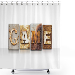 Personality  Game Letterpress Concept Isolated On White Shower Curtains