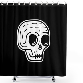 Personality  Sign Funny Skull With Eyes Shower Curtains