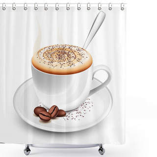Personality  Cup Of Hot Cappuccino Shower Curtains