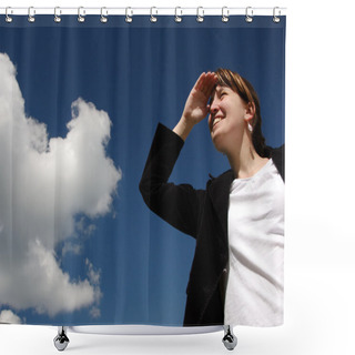 Personality  Looking Far Away Shower Curtains
