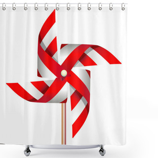 Personality  Red Windmill Toy Shower Curtains