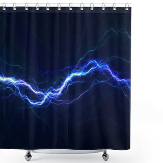 Personality  Blue Electric Lighting, Abstract Electrical Background Shower Curtains