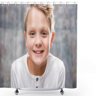 Personality  Cute Boy Portrait Shower Curtains