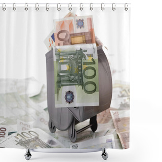 Personality  The Quality Of Currency Shower Curtains