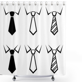 Personality  Tie Black Symbols Shower Curtains