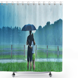 Personality  Man And Woman In The Rain Shower Curtains