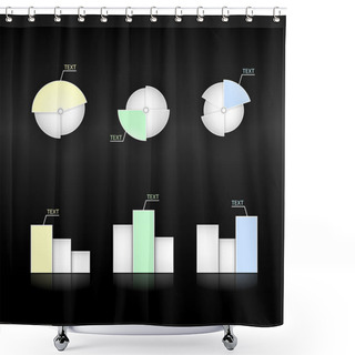 Personality  Set Of Vector Diagram And Pie Charts Shower Curtains