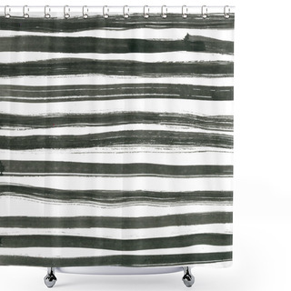 Personality  Black Ink Abstract Stripes Background. Hand Drawn Lines. Simple Striped  Ink Illustration. Shower Curtains