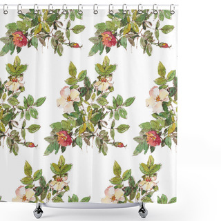 Personality  Pattern With Watercolor Flowers Shower Curtains