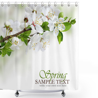 Personality  Spring Flowers Design Border Background Shower Curtains