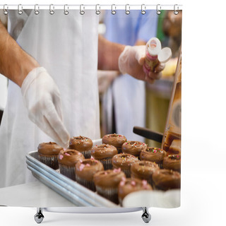 Personality  Chef Hands Cooking Sweet Dessert Shower Curtains