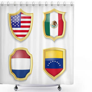 Personality  Flags  Banner Vector Illustration   Shower Curtains