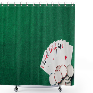 Personality  Gambling Concept With Cards And Chips On Casino Table Shower Curtains