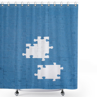 Personality  Top View Of Puzzles With Missing Elements, Business Concept Shower Curtains