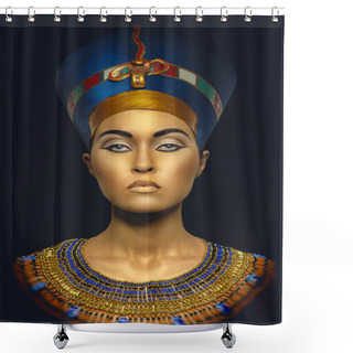 Personality  Woman With Golden Skin In Egyptian Style Shower Curtains