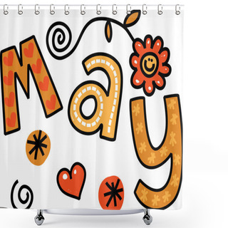 Personality  Text Doodle For The Month Of May. Shower Curtains