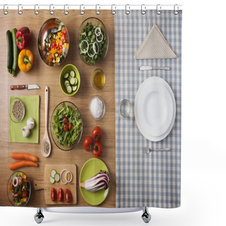 Personality  Healthy Vegetarian Meal Shower Curtains