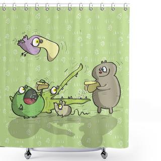 Personality  Animals Having Fun No.7 Shower Curtains