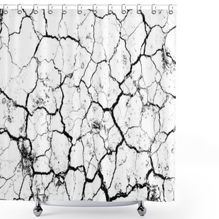Personality  The Cracks Texture White And Black. Shower Curtains
