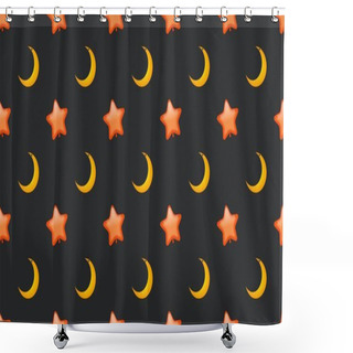 Personality  Colored Background With Different Accessories Shower Curtains