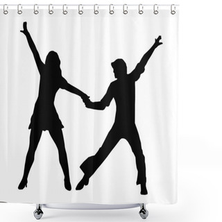 Personality  Dancing Couple 70s Shower Curtains