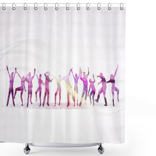 Personality  Dancing People Silhouettes Shower Curtains