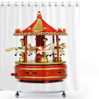 Personality  Old Carillon With Horses In Wood Shower Curtains