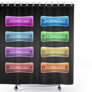Personality  Vector Set Of Download Buttons. Shower Curtains