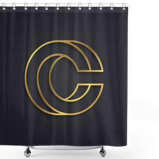 Personality  Graphic Gold Letter C Shower Curtains
