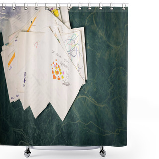 Personality  Stack Of Mails  Shower Curtains