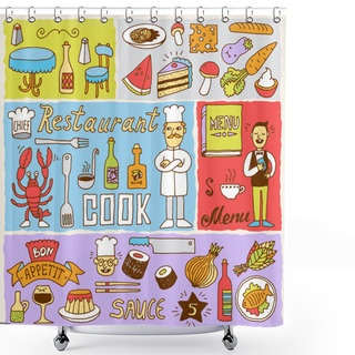 Personality  Restaurant Banners Shower Curtains