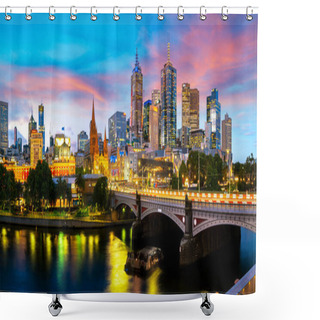 Personality  Panorama View Of Melbourne City  Shower Curtains