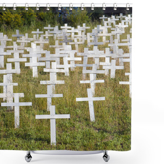 Personality  White Crosses On A Hillside Shower Curtains