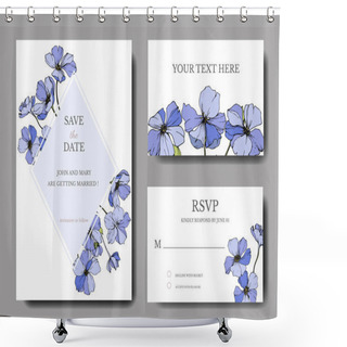 Personality  Vector Flax. Engraved Ink Art. Wedding Background Cards With Decorative Flowers. Rsvp, Invitation Cards Graphic Set Banner Shower Curtains