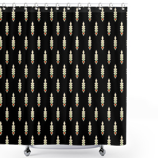 Personality  Ethnic Print Fabric Pattern. Geometric Seamless Ornament For Ceramics, Wallpaper, Textiles, Web, And Cards. Ethnic Pattern. Border Ornament. Native American Design, Navajo. Mexican Motif, Aztec Ornament Shower Curtains