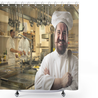 Personality  Cook In A Restaurant Shower Curtains